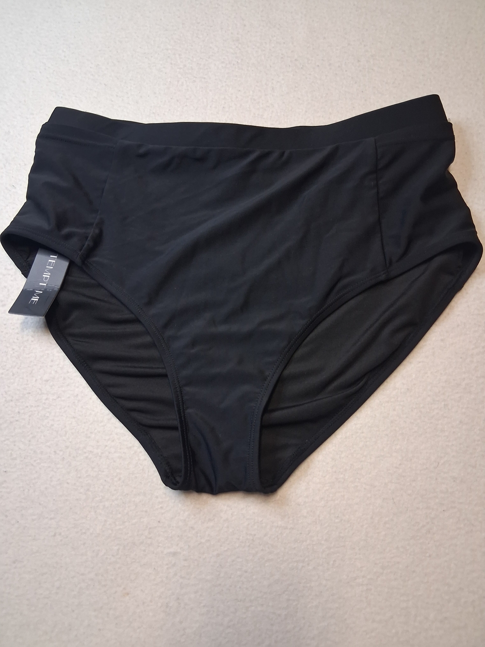 High-Rise Black Bikini Bottoms - Temp Me